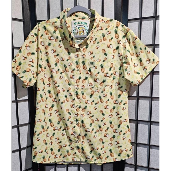 DIXXON FLANNEL CO. Women’s “Piña Colada” Short Sleeve Button-Up – Size XL - Picture 3 of 9